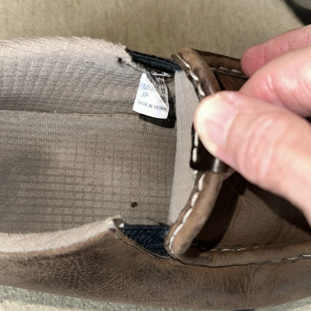 HELLY HANSEN Vintage Brown Leather Slip on Shoes Mens Size 10